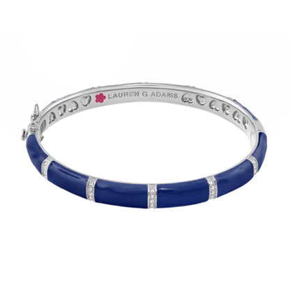 Santa Barbara Bangle by Lauren G Adams, cobalt blue enamel bracelet with crystal accents on Tampa Home & Garden Store
