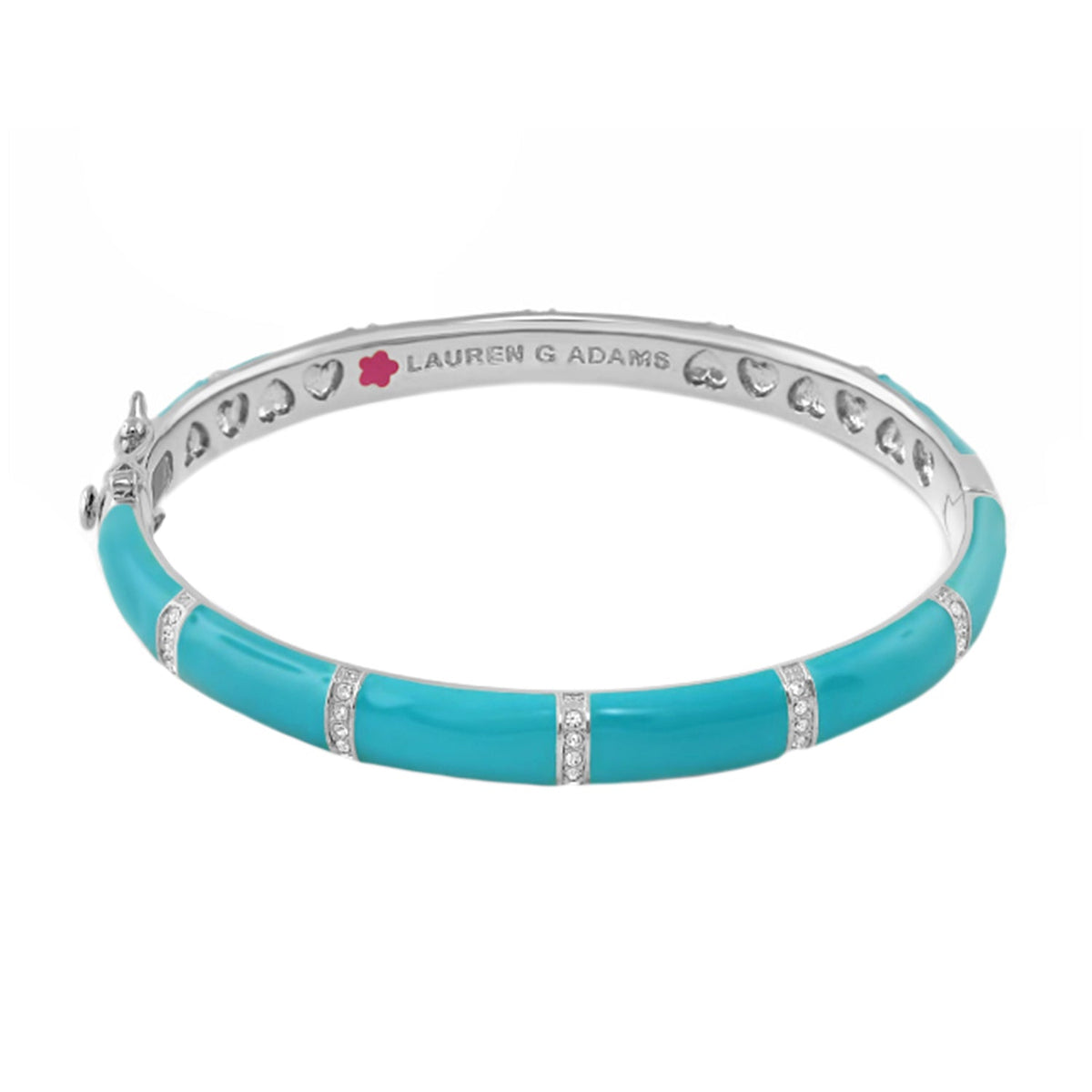 Santa Barbara Bangle by Lauren G Adams in turquoise enamel with crystal accents on Tampa Home & Garden Store