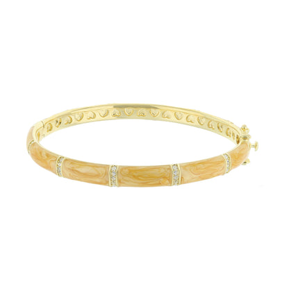 Santa Barbara Bangle by Lauren G Adams, gold-tone bracelet with heart motifs and crystals on Tampa Home & Garden Store