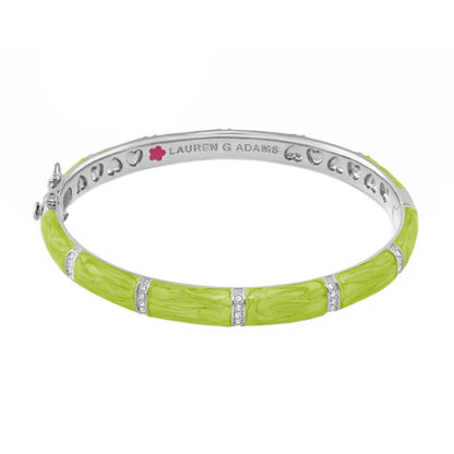 Santa Barbara Bangle lime-green enamel bracelet with crystal accents by Lauren G Adams on Tampa Home & Garden Store