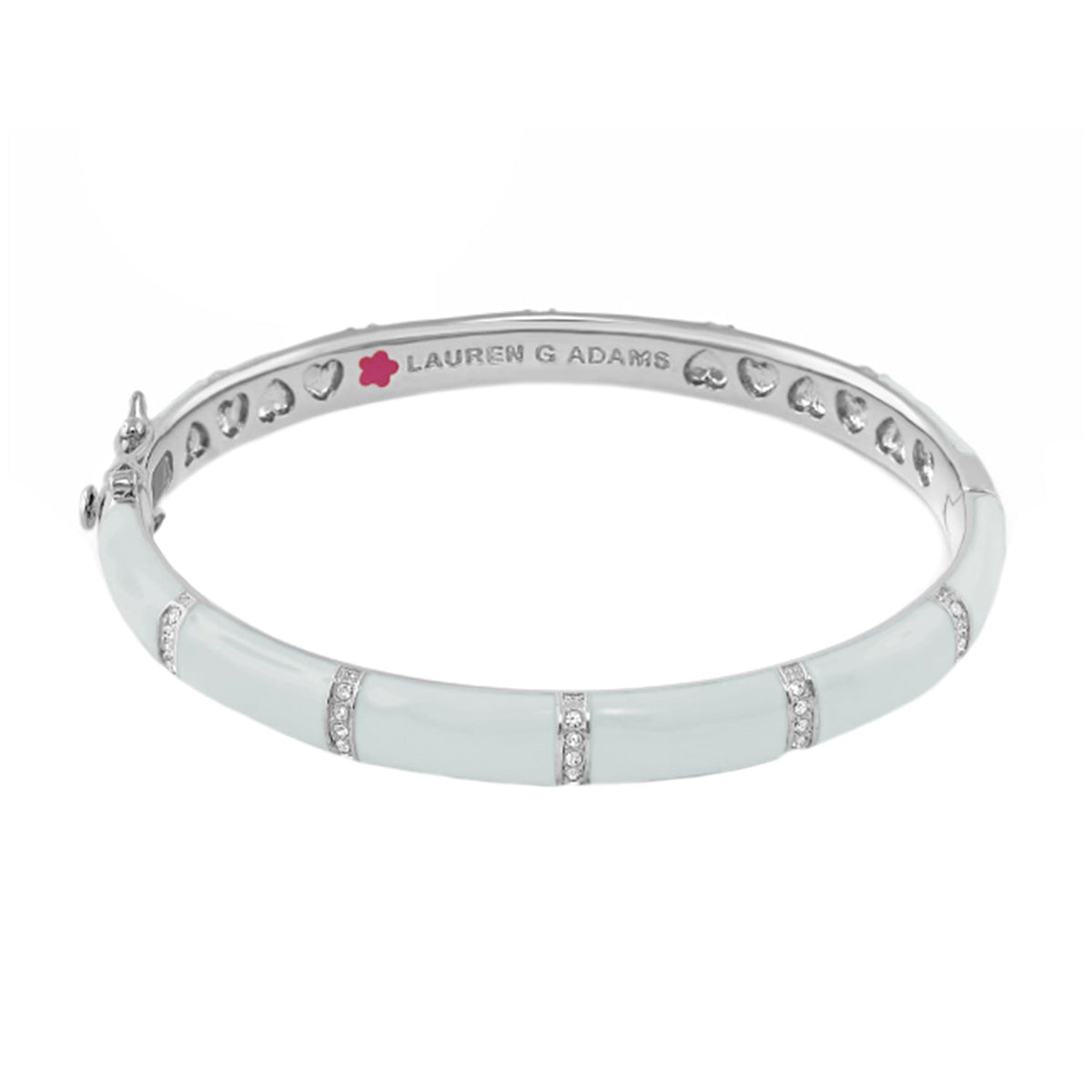 Santa Barbara Bangle by Lauren G Adams, light blue enamel bracelet with crystals in Collections on Tampa Home & Garden Store