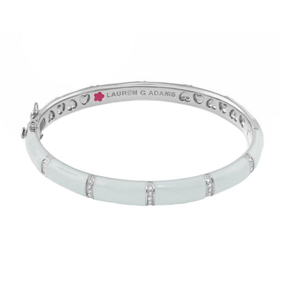 Santa Barbara Bangle by Lauren G Adams, light blue enamel bracelet with crystals in Collections on Tampa Home & Garden Store