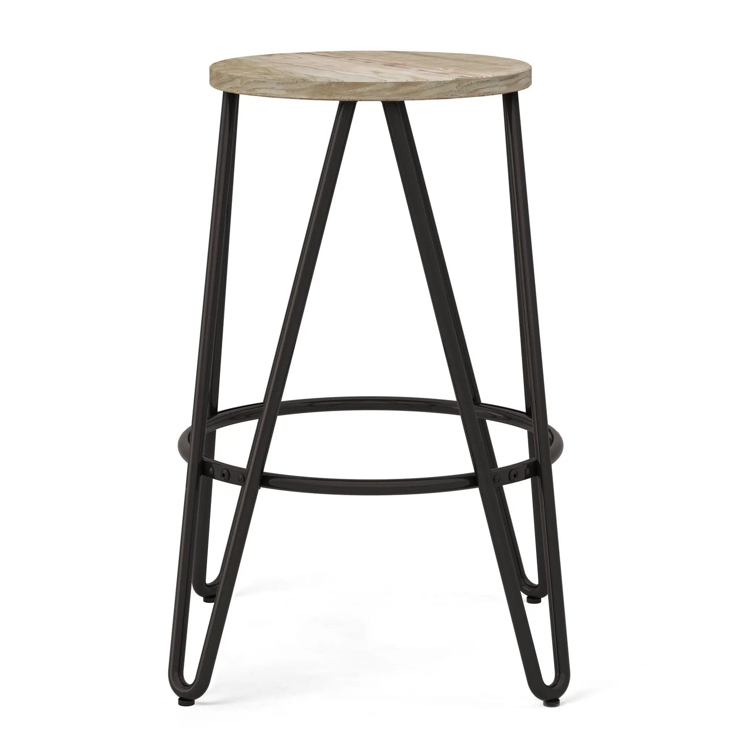 Simeon Multifunctional Metal Stool with Wood Seat
