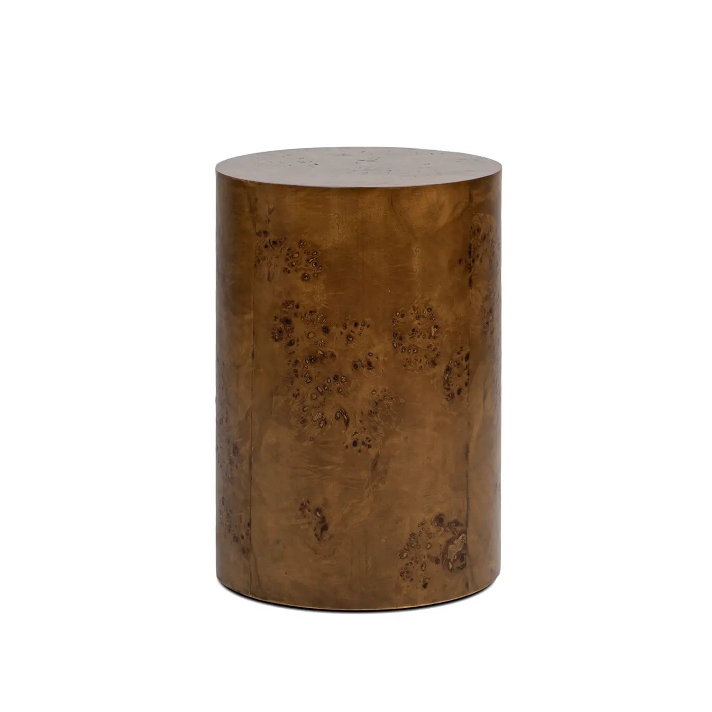 Nebula Accent Pillar Side Table burl wood cylinder, brown finish by Unique Piece Furniture on Tampa Home & Garden Store
