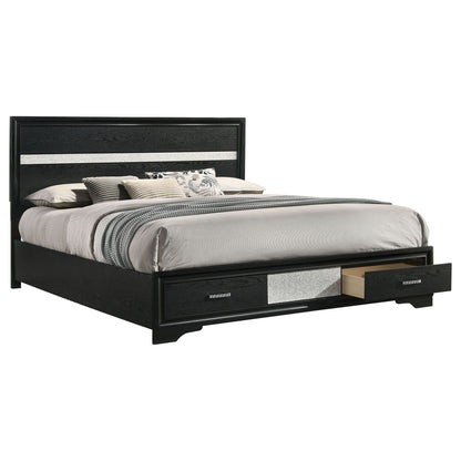 Annie Upholstered Panel Bed and Glitter Stripe