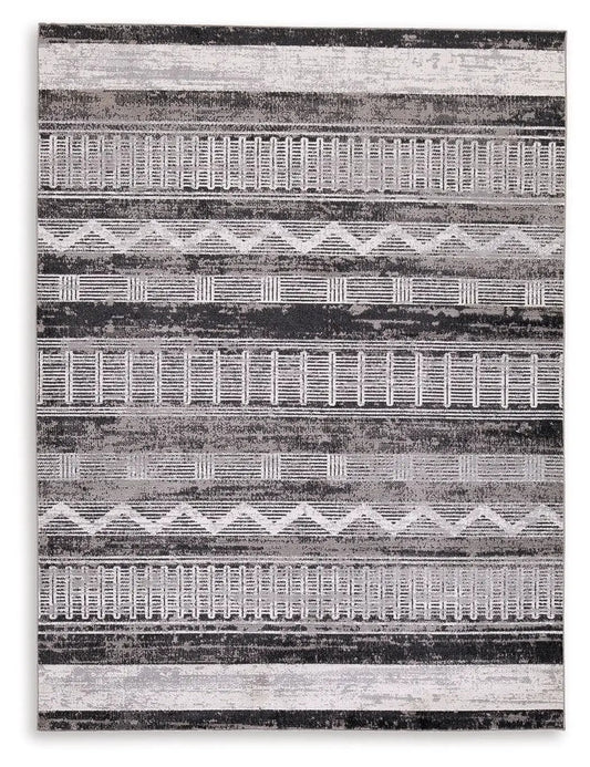 Henchester Rug, washable grayscale geometric stripes by Unique Piece Furniture on Tampa Home & Garden Store