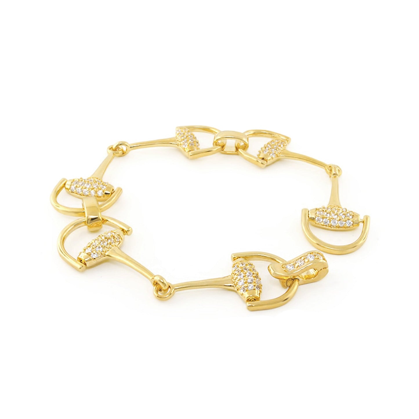 Equestrian Stirrup Bracelet gold with pavé crystals by Lauren G Adams on Tampa Home & Garden Store