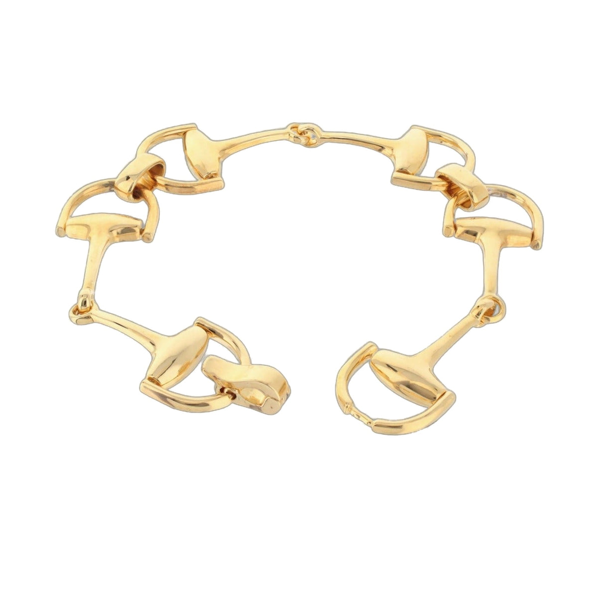Equestrian Stirrup Bracelet polished gold with bar-link segments by Lauren G Adams on Tampa Home & Garden Store
