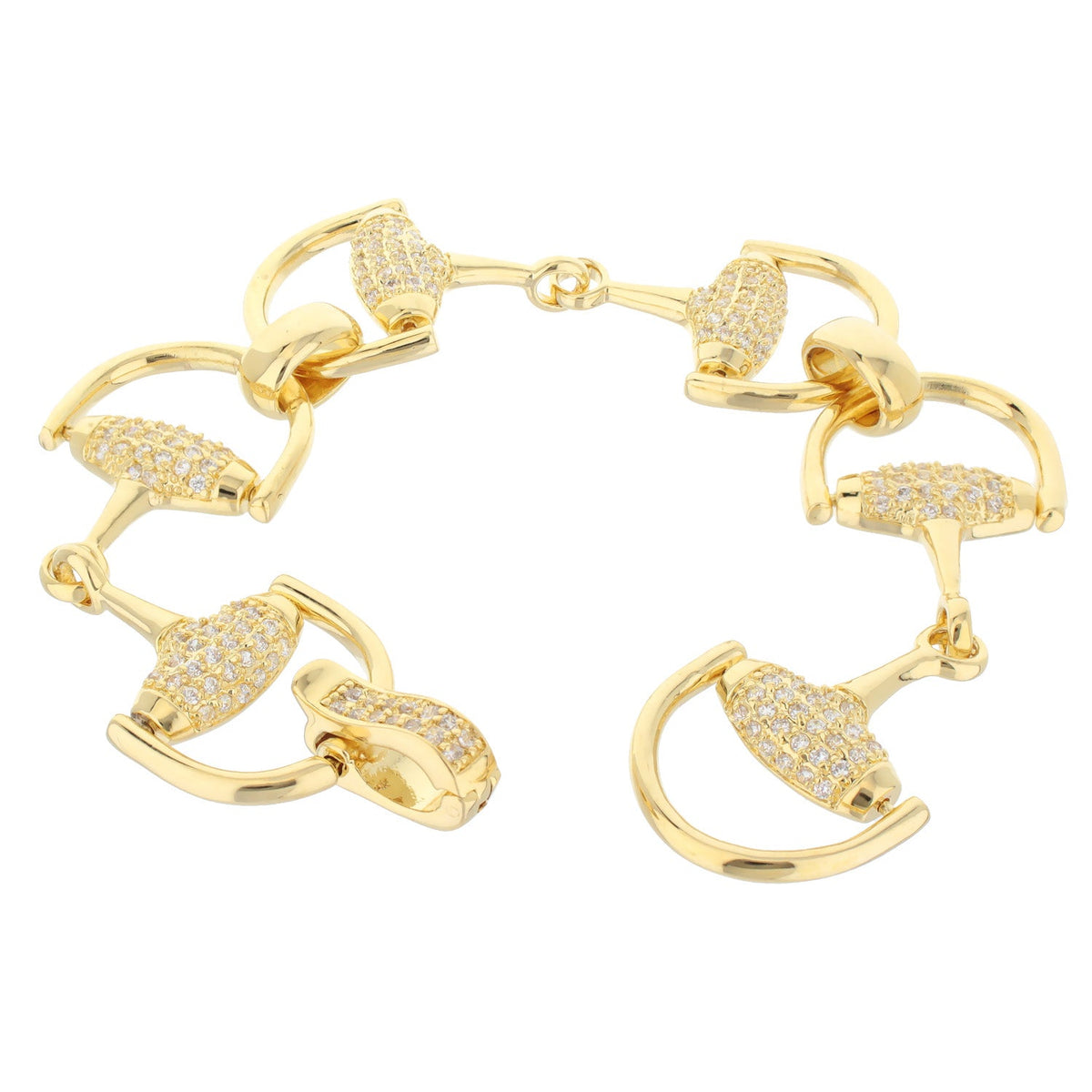 Equestrian Stirrup Bracelet Pavé Interlocked gold-tone by Lauren G Adams on Tampa Home & Garden Store