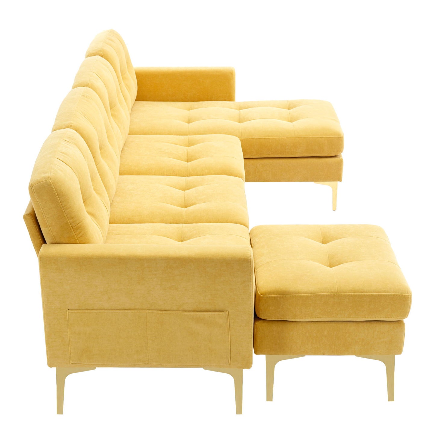Modern Convertible Sectional Sofa and Ottoman