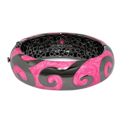 Good Karma Bangle pink gray swirl pattern hinged bracelet with safety lock Lauren G Adams on Tampa Home & Garden Store