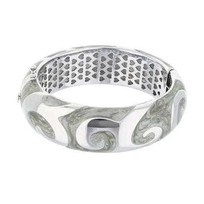 Good Karma Bangle hinged bracelet in silver-tone metal with heart cutouts by Lauren G Adams on Tampa Home & Garden Store