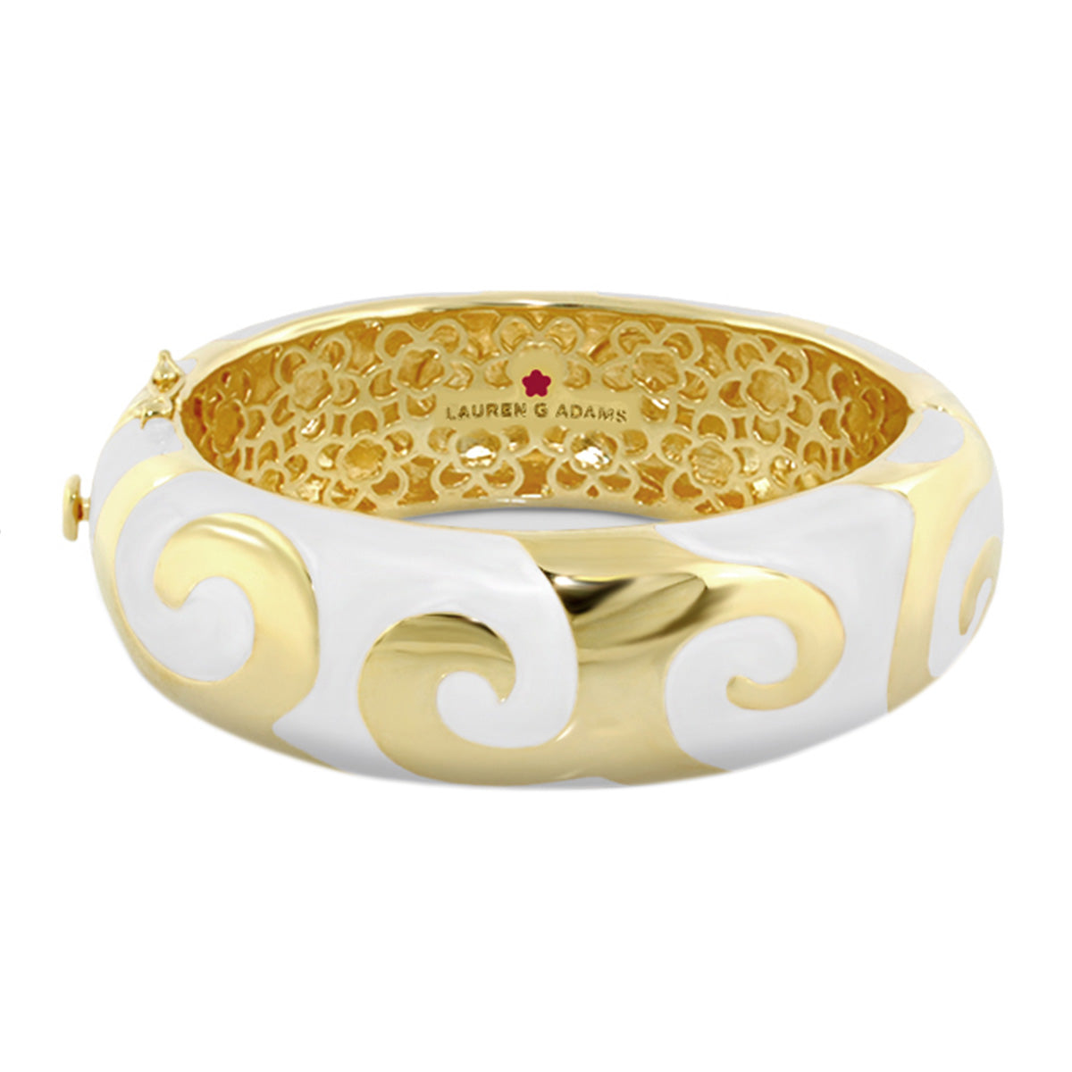 Good Karma Bangle hinged bracelet in gold and white swirl pattern by Lauren G Adams on Tampa Home & Garden Store