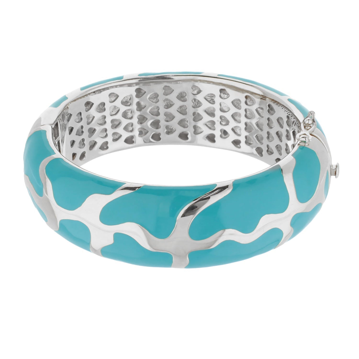 Puzzle Bangle turquoise enamel by Lauren G Adams hinged with safety lock on Tampa Home & Garden Store
