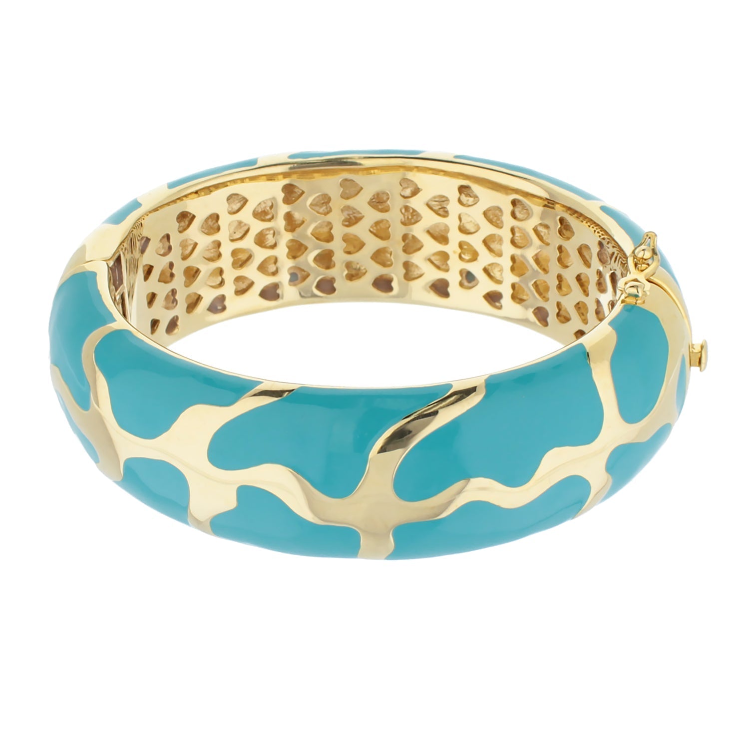 Puzzle Bangle turquoise enamel gold-tone hinged bracelet by Lauren G Adams on Tampa Home & Garden Store