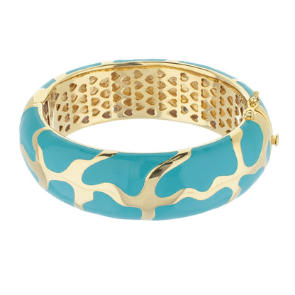 Puzzle Bangle turquoise enamel gold-tone hinged bracelet by Lauren G Adams on Tampa Home & Garden Store