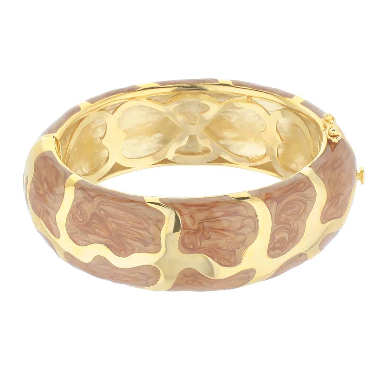 Puzzle Bangle hinged bracelet with safety lock gold purple marbled enamel Lauren G Adams on Tampa Home & Garden Store