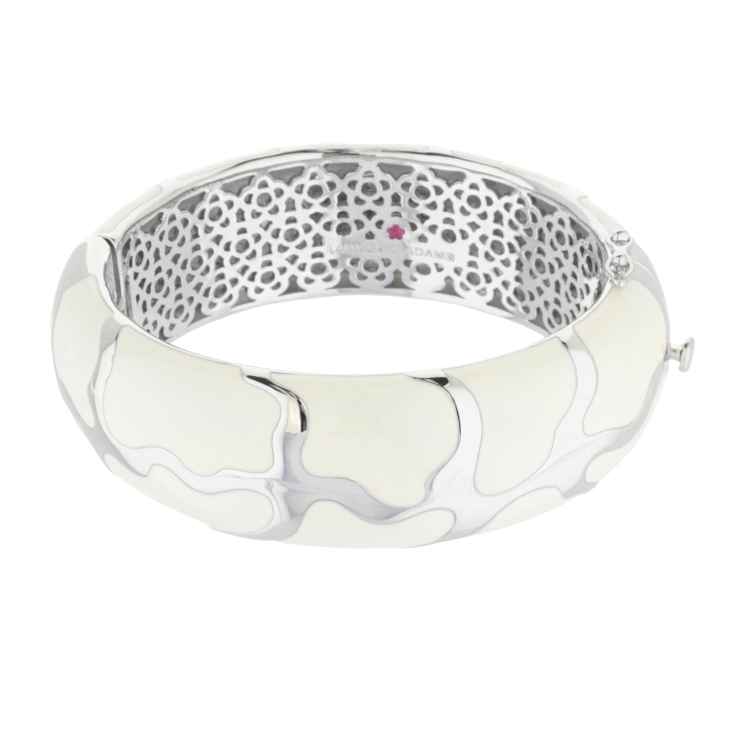 Puzzle Bangle hinged bracelet with safety lock in silver-tone enamel segments Lauren G Adams on Tampa Home & Garden Store