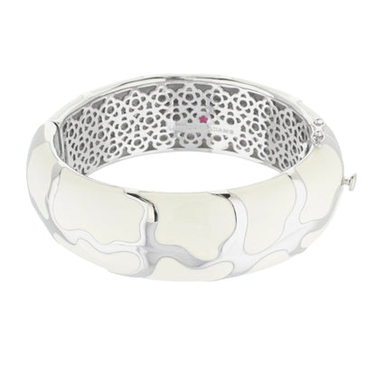 Puzzle Bangle hinged bracelet with safety lock in silver-tone enamel segments Lauren G Adams on Tampa Home & Garden Store