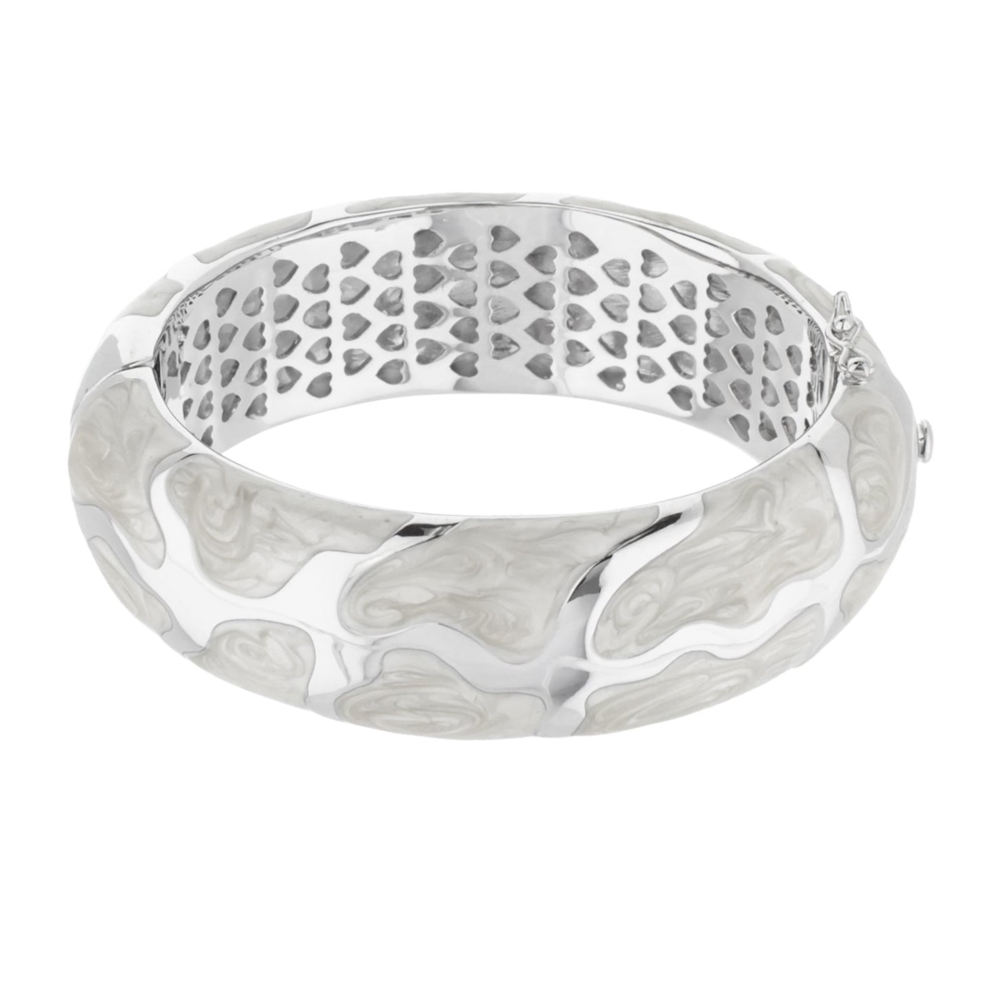 Puzzle Bangle hinged bracelet with safety lock silver-tone by Lauren G Adams on Tampa Home & Garden Store