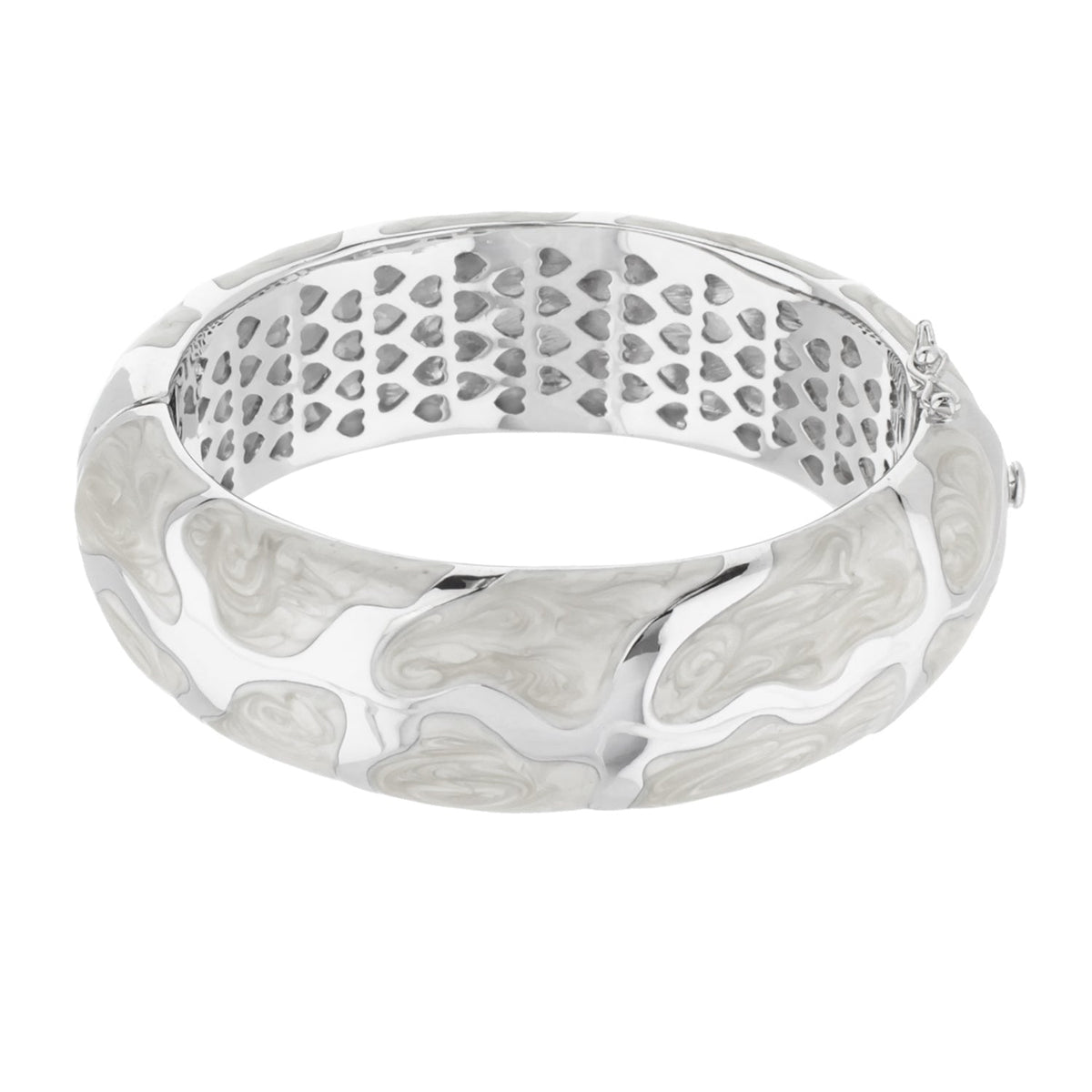 Puzzle Bangle hinged bracelet with safety lock silver-tone by Lauren G Adams on Tampa Home & Garden Store