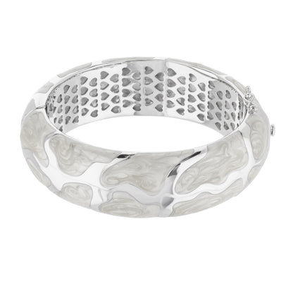 Puzzle Bangle hinged bracelet with safety lock silver-tone by Lauren G Adams on Tampa Home & Garden Store