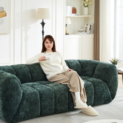Modern Piano Key Backrest Sofa With Upholstery