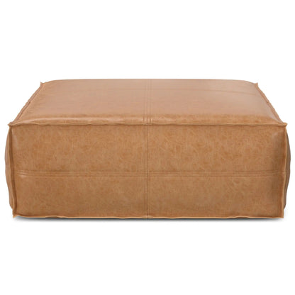 Brody large square coffee table pouf in tan leather by Unique Piece Furniture on Tampa Home & Garden Store