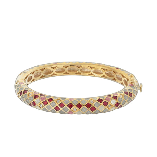 Checker Chic Bangle Slim Diamond Check bracelet hinged safety lock by Lauren G Adams on Tampa Home & Garden Store
