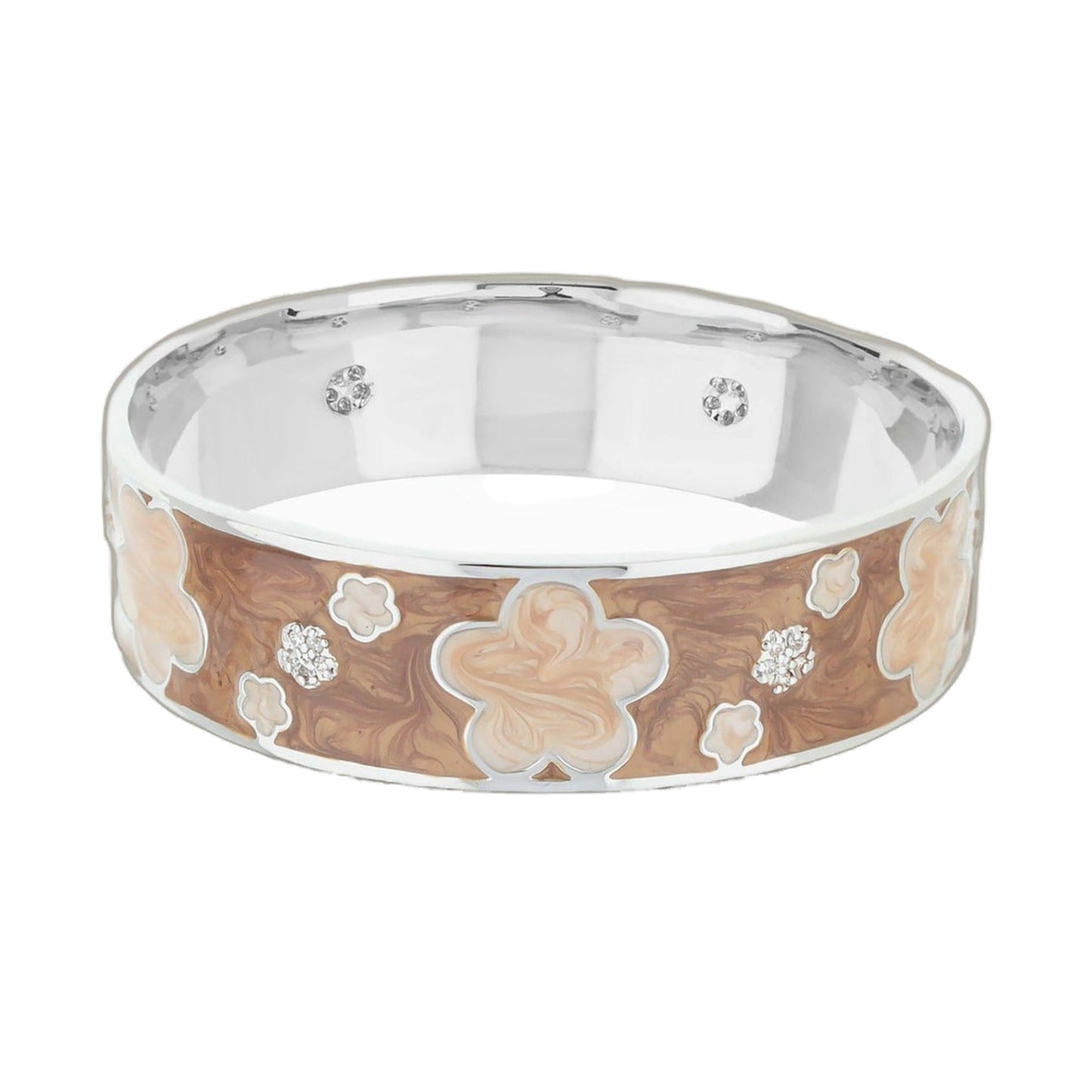 Slip On Stackable Bangle Lauren G Adams, silver bracelet with floral cutouts on Tampa Home & Garden Store