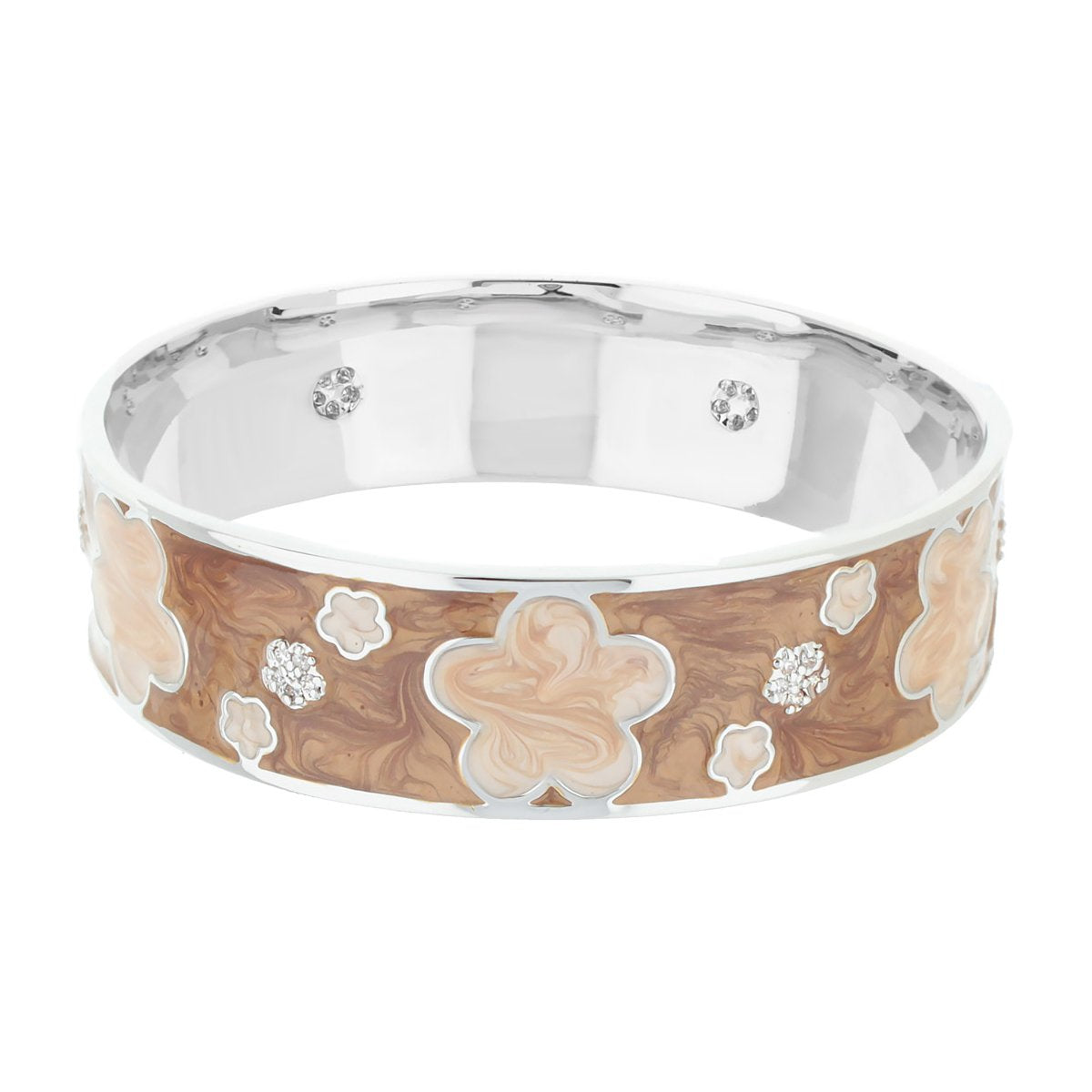 Slip On Stackable Bangle by Lauren G Adams, tan bracelet with crystals on Tampa Home & Garden Store