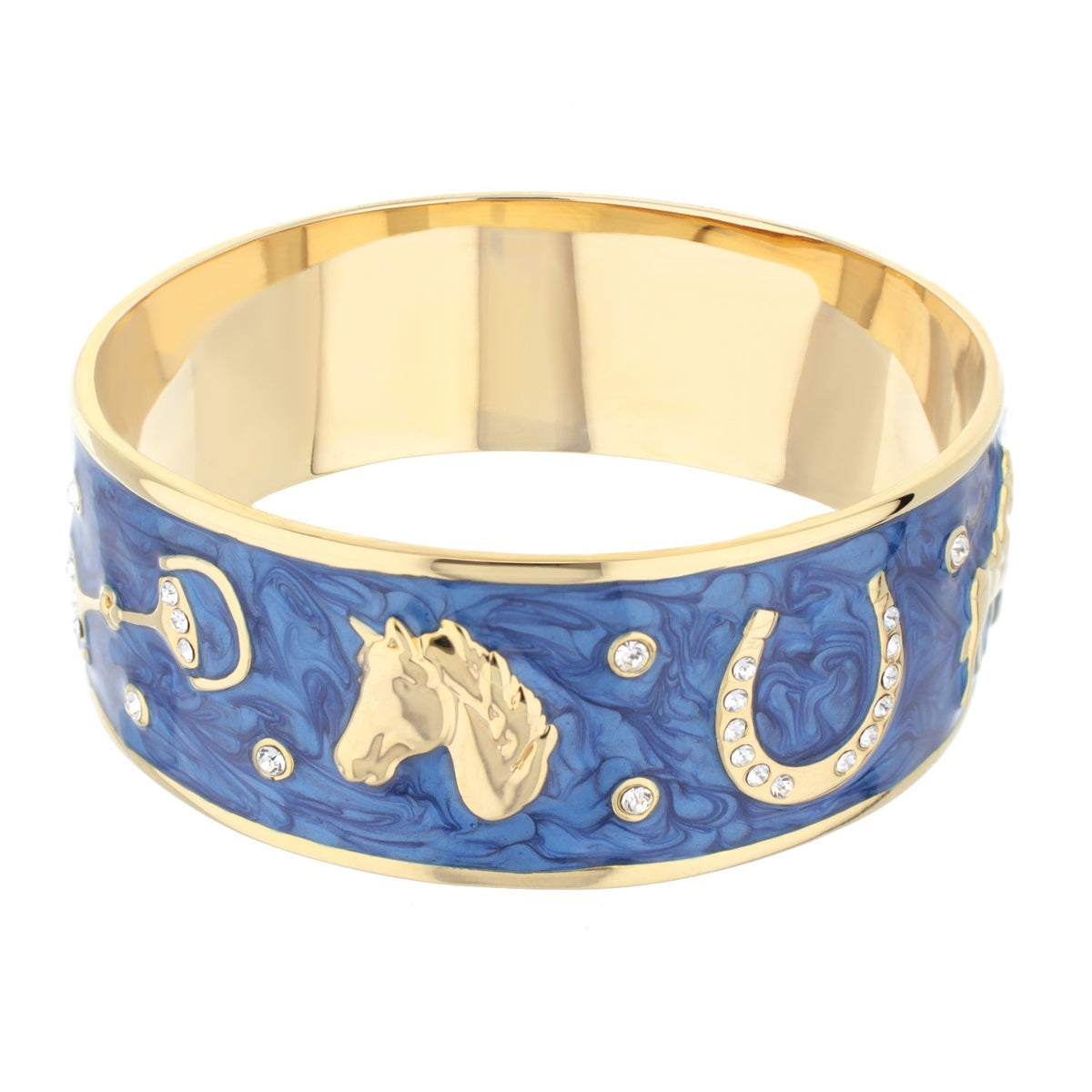 Equestrian Bangle Russet Horse Head slip-on bracelet with gold-tone trim by Lauren G Adams on Tampa Home & Garden Store