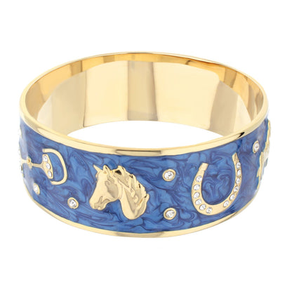 Equestrian Bangle Russet Horse Head slip-on bracelet with gold-tone trim by Lauren G Adams on Tampa Home & Garden Store