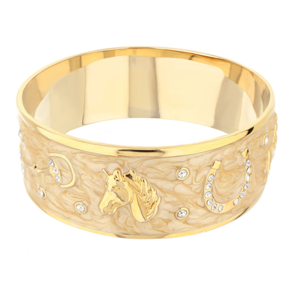 Equestrian Bangle Russet Horse Head gold with crystals Lauren G Adams on Tampa Home & Garden Store
