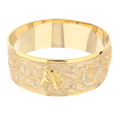 Equestrian Bangle Russet Horse Head gold with crystals Lauren G Adams on Tampa Home & Garden Store