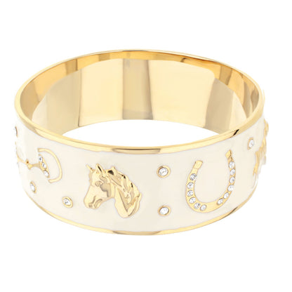 Equestrian Bangle Russet Horse Head bracelet with gold horse head accents Lauren G Adams on Tampa Home & Garden Store