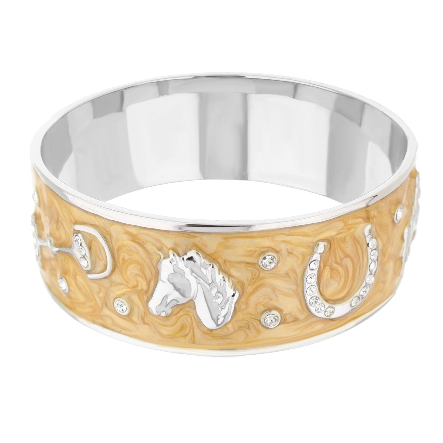 Equestrian Bangle Russet Horse Head bracelet by Lauren G Adams, russet enamel, crystals on Tampa Home & Garden Store