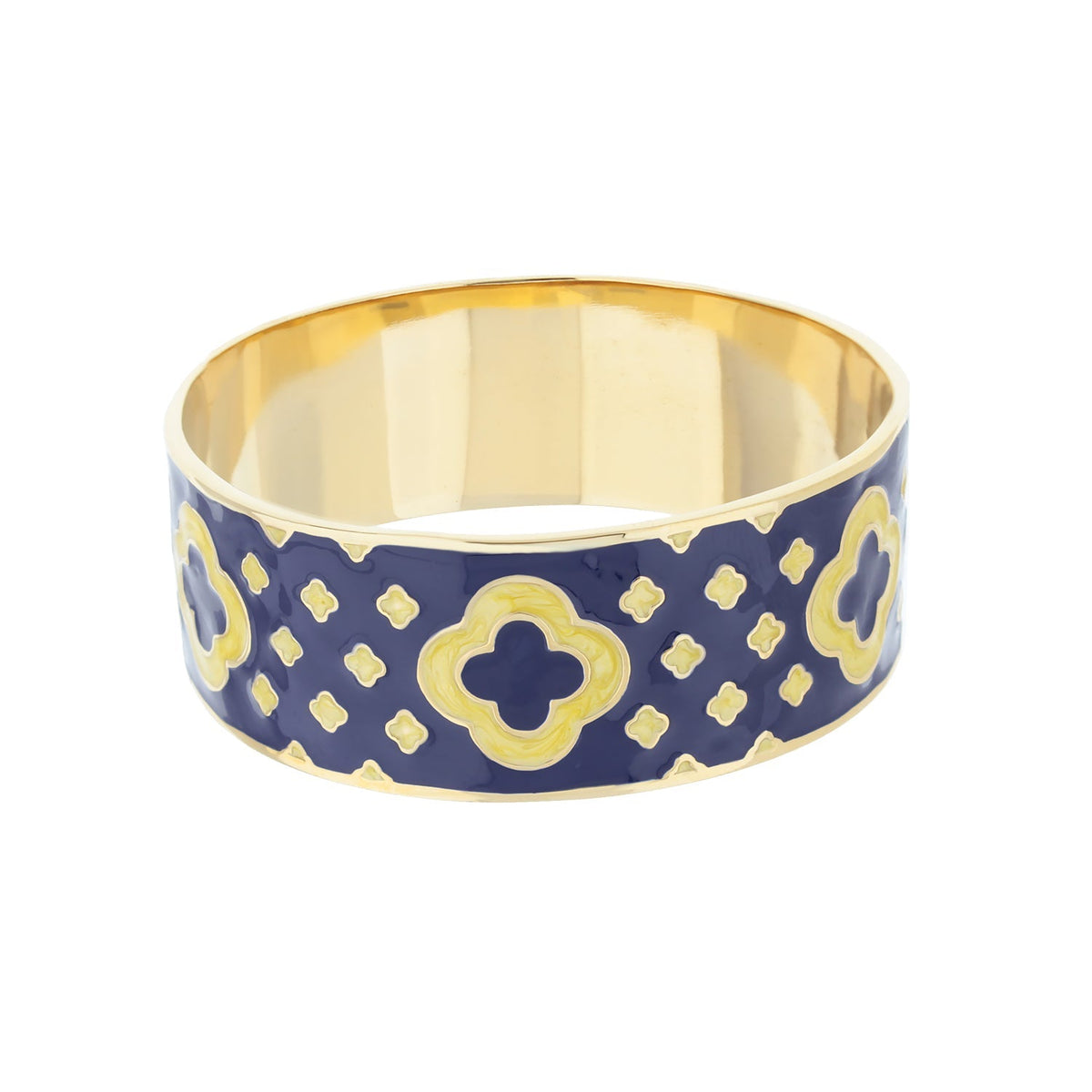 Art Deco Bangle bracelet in blue enamel with gold-tone trim by Lauren G Adams on Tampa Home & Garden Store
