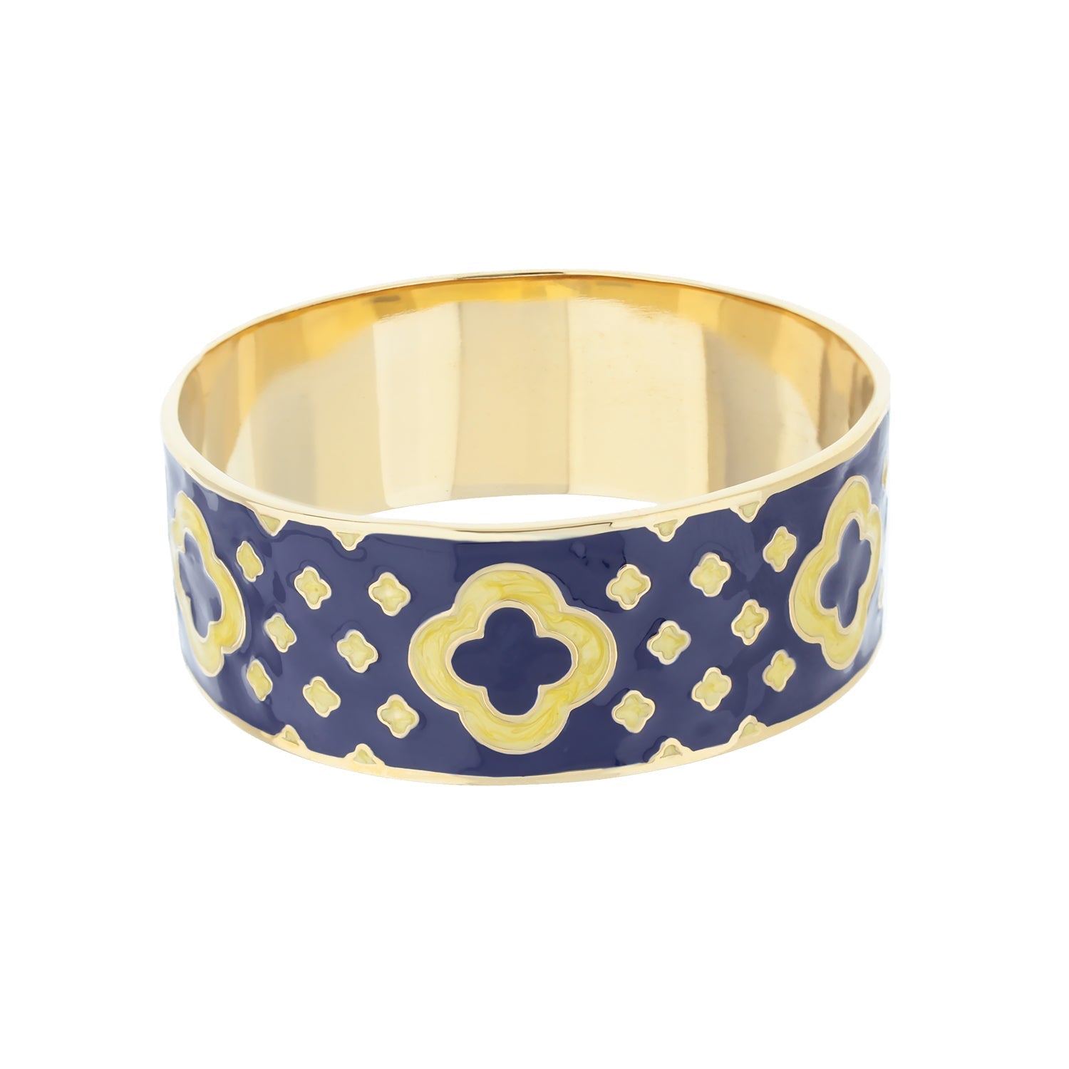Art Deco Bangle bracelet in blue enamel with gold-tone trim by Lauren G Adams on Tampa Home & Garden Store