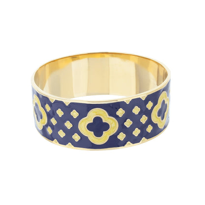 Art Deco Bangle bracelet in blue enamel with gold-tone trim by Lauren G Adams on Tampa Home & Garden Store