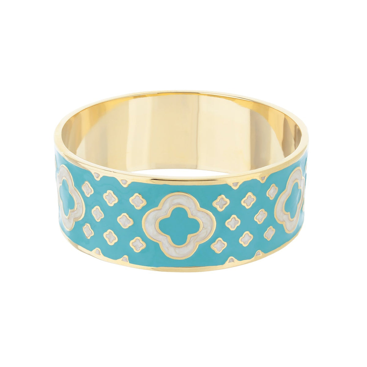 Art Deco Bangle bracelet turquoise enamel with gold trim and motifs by Lauren G Adams on Tampa Home & Garden Store