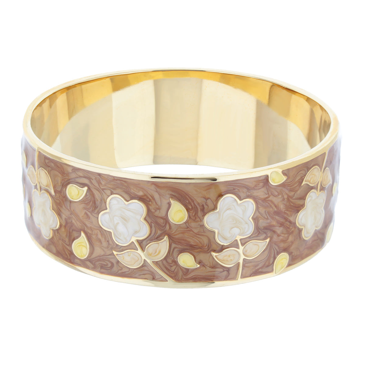 Daisy Love Bangle by Lauren G Adams gold-tone bracelet with brown enamel on Tampa Home & Garden Store on Tampa Home & Garden Store