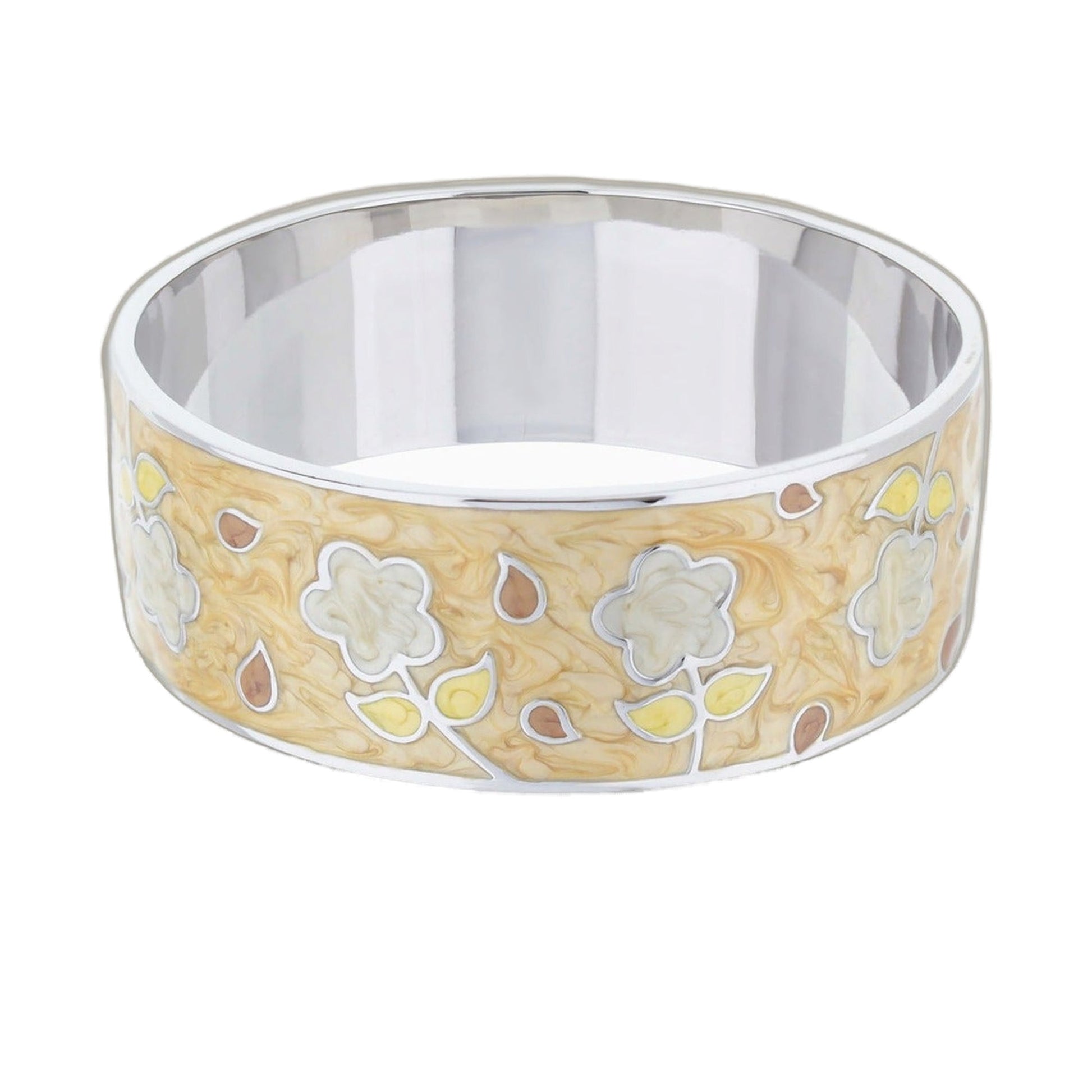 Daisy Love Bangle bracelet with yellow floral motif, silver interior by Lauren G Adams on Tampa Home & Garden Store