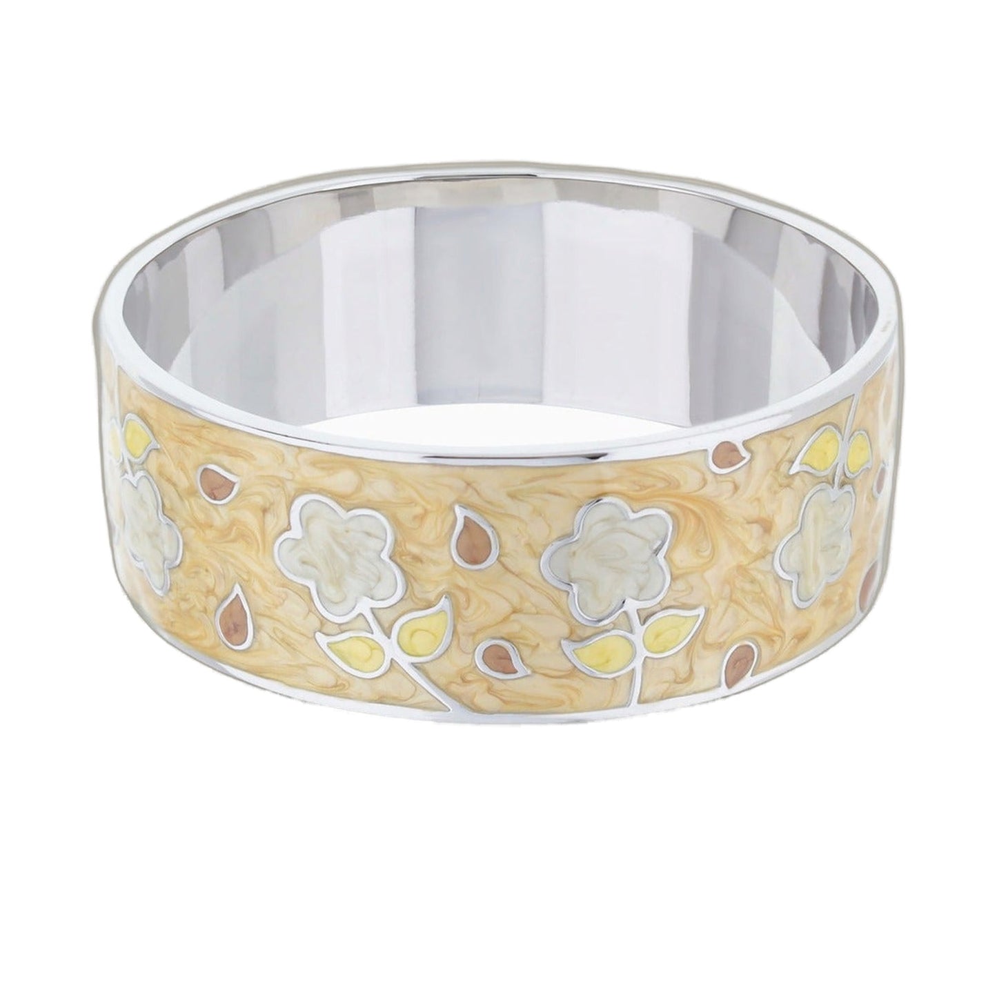 Daisy Love Bangle Wide Blossom bracelet floral with white petals Lauren G Adams on Tampa Home & Garden Store