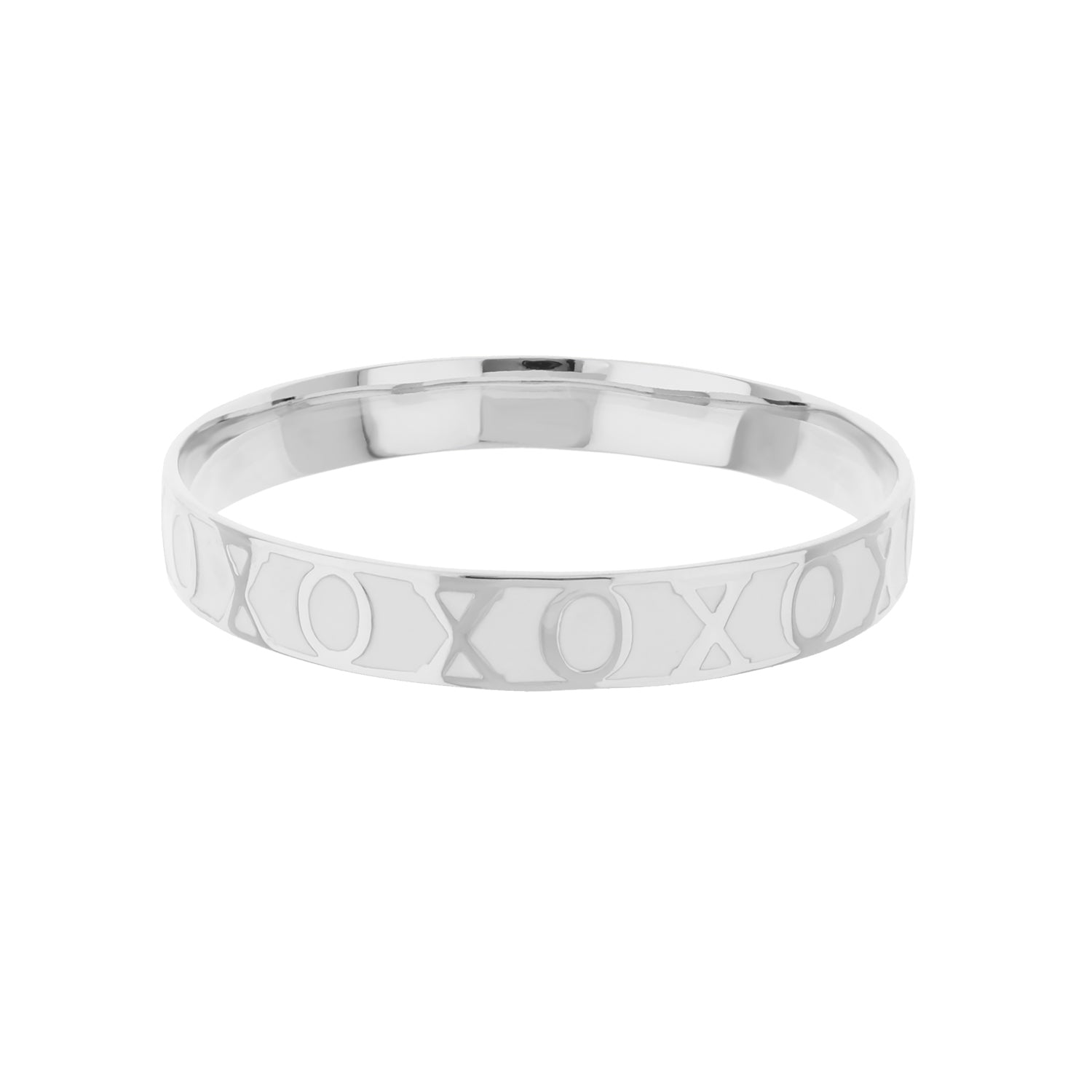 Xoxo Slip-On Bangle bracelet in silver with engraved XOXO pattern by Lauren G Adams on Tampa Home & Garden Store