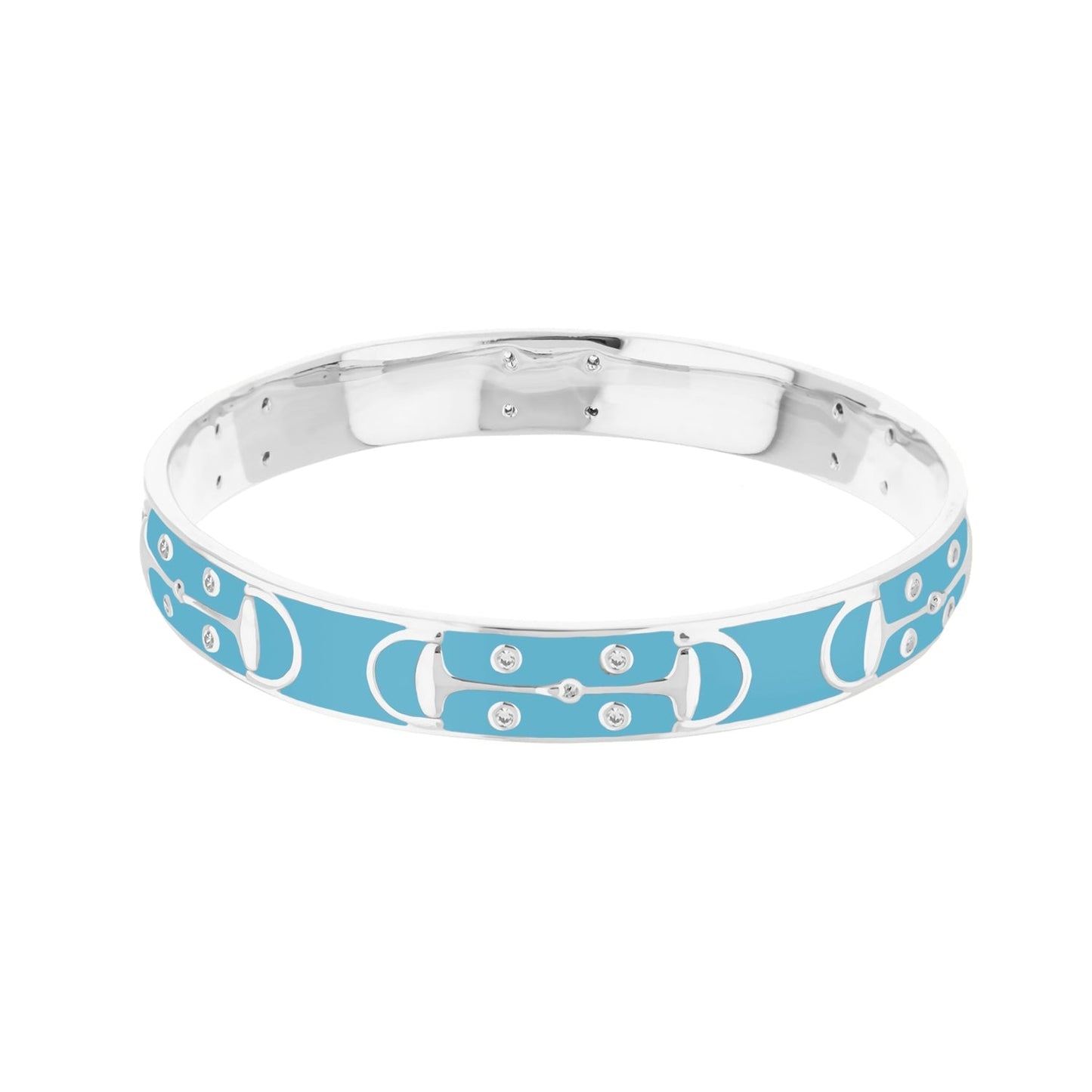 Stirrup Stackable Bangle slip-on bracelet blue enamel with crystal accents Lauren G Adams on Tampa Home & Garden Store