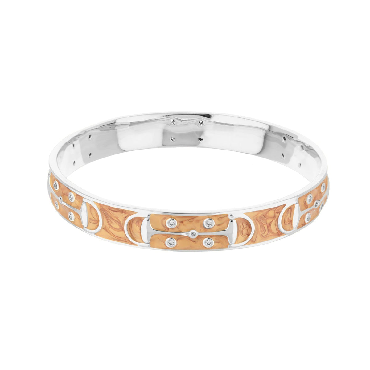Stirrup stackable bangle by Lauren G Adams silver-tone bracelet with orange enamel stirrups on Tampa Home & Garden Store