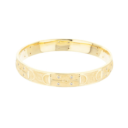 Stirrup Stackable Bangle slip-on bracelet, gold tone with crystals Lauren G Adams on Tampa Home & Garden Store