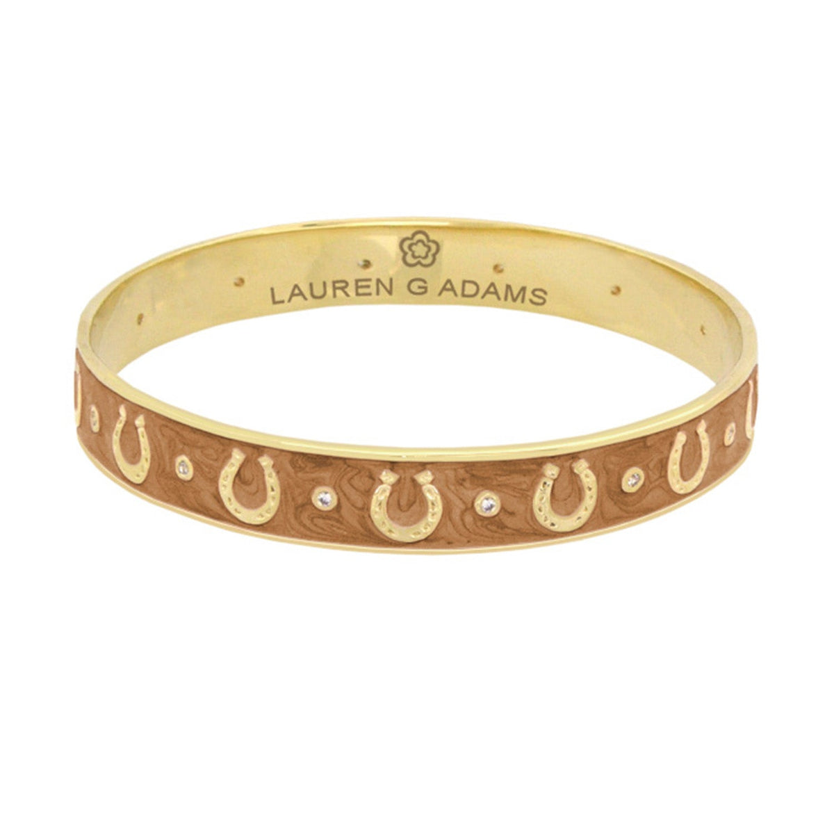 Equestrian Horseshoe Bangle flat band bracelet gold-tone with crystals Lauren G Adams on Tampa Home & Garden Store