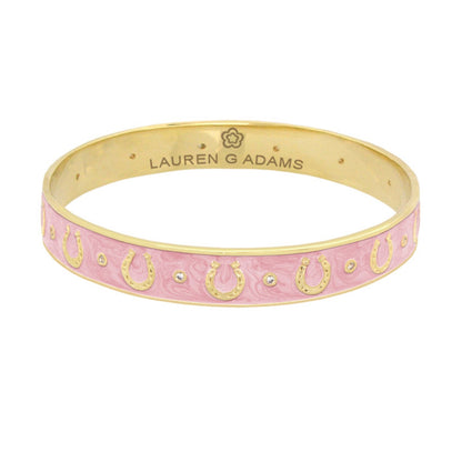 Equestrian Horseshoe Bangle pink enamel gold-tone bracelet by Lauren G Adams on Tampa Home & Garden Store